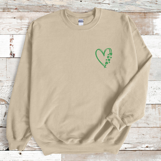 St Patricks Day Shamrock Heart Sweatshirt